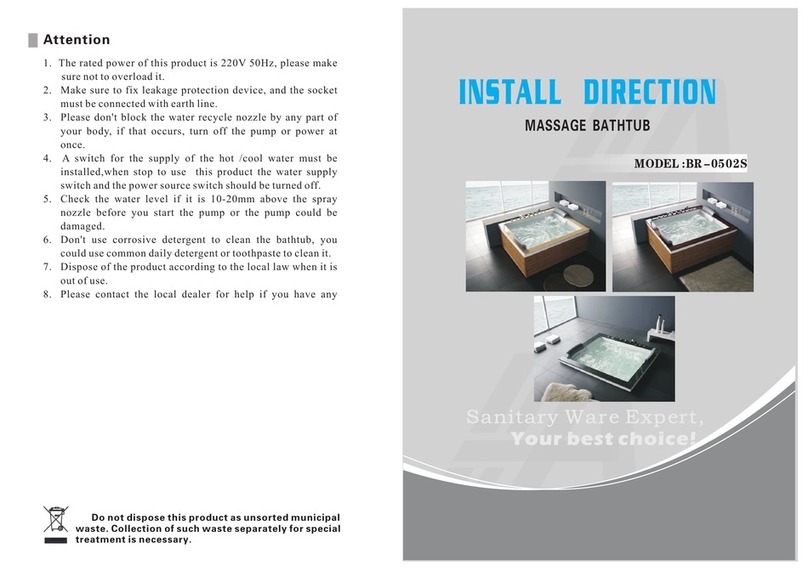 Hidromasajes Estilo BR -0502S INSTALL DIRECTION