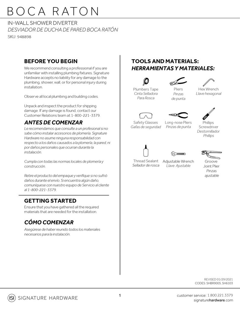Signature Hardware BOCA RATOR 948898 User manual