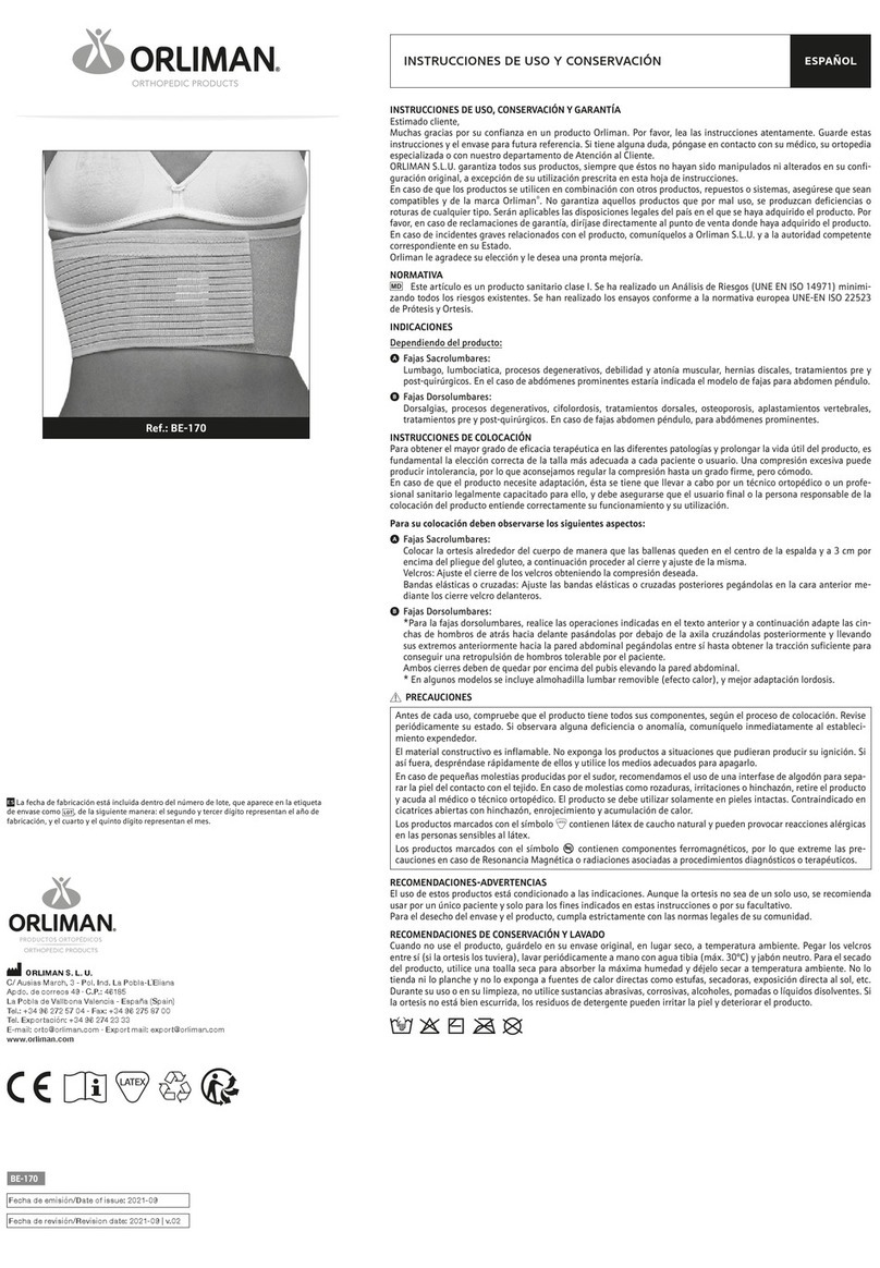 Orliman BE-170 Operation instructions