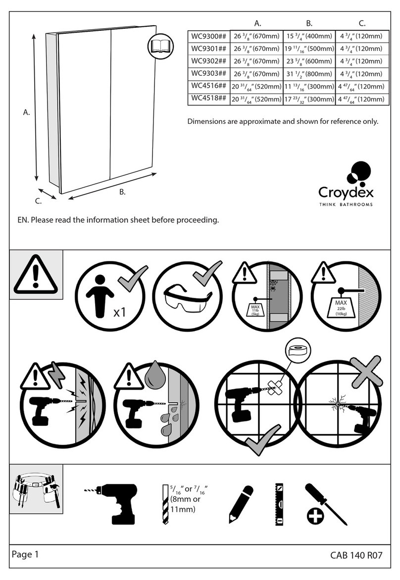 Croydex WC9300 Series User manual Croydex WC9300 Series User manual