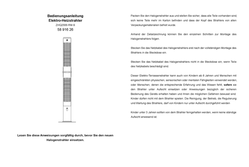 Lehner Versand ZHQ2566-RM-S instruction manual