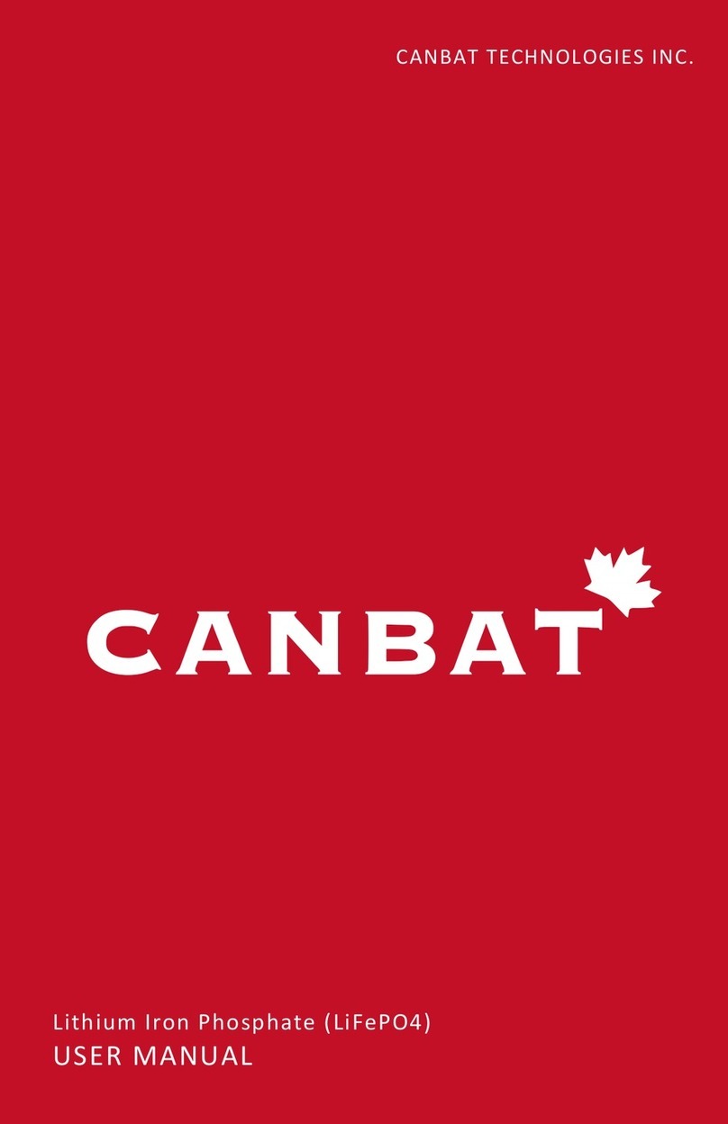 CANBAT TECHNOLOGIES LiFePO4 user manual