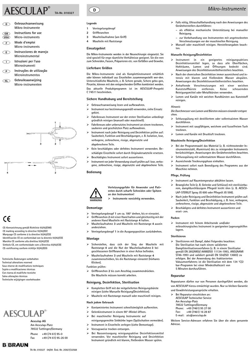 B. Braun AESCULAP 010327 User manual