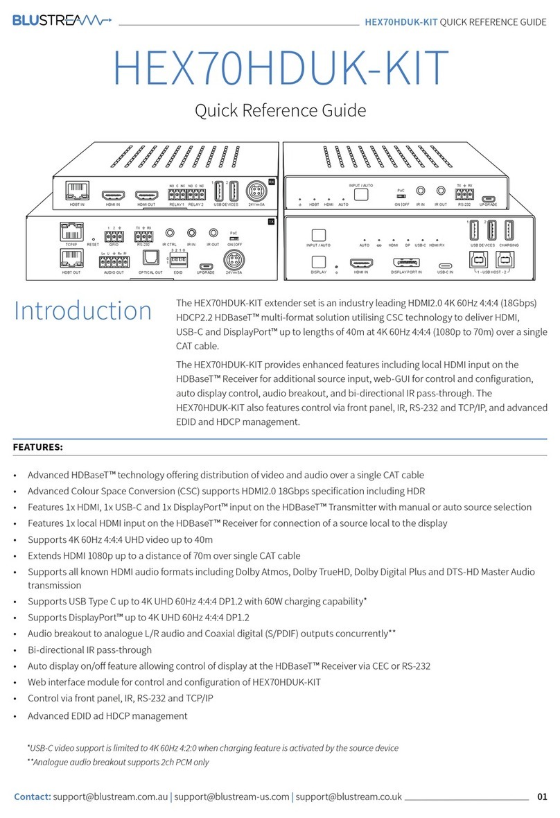 Blu Stream HEX70HDUK-KIT Quick reference guide