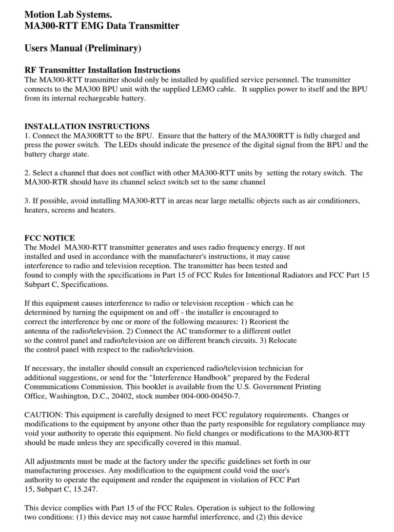 Motion Labs MA300-RTT EMG user manual