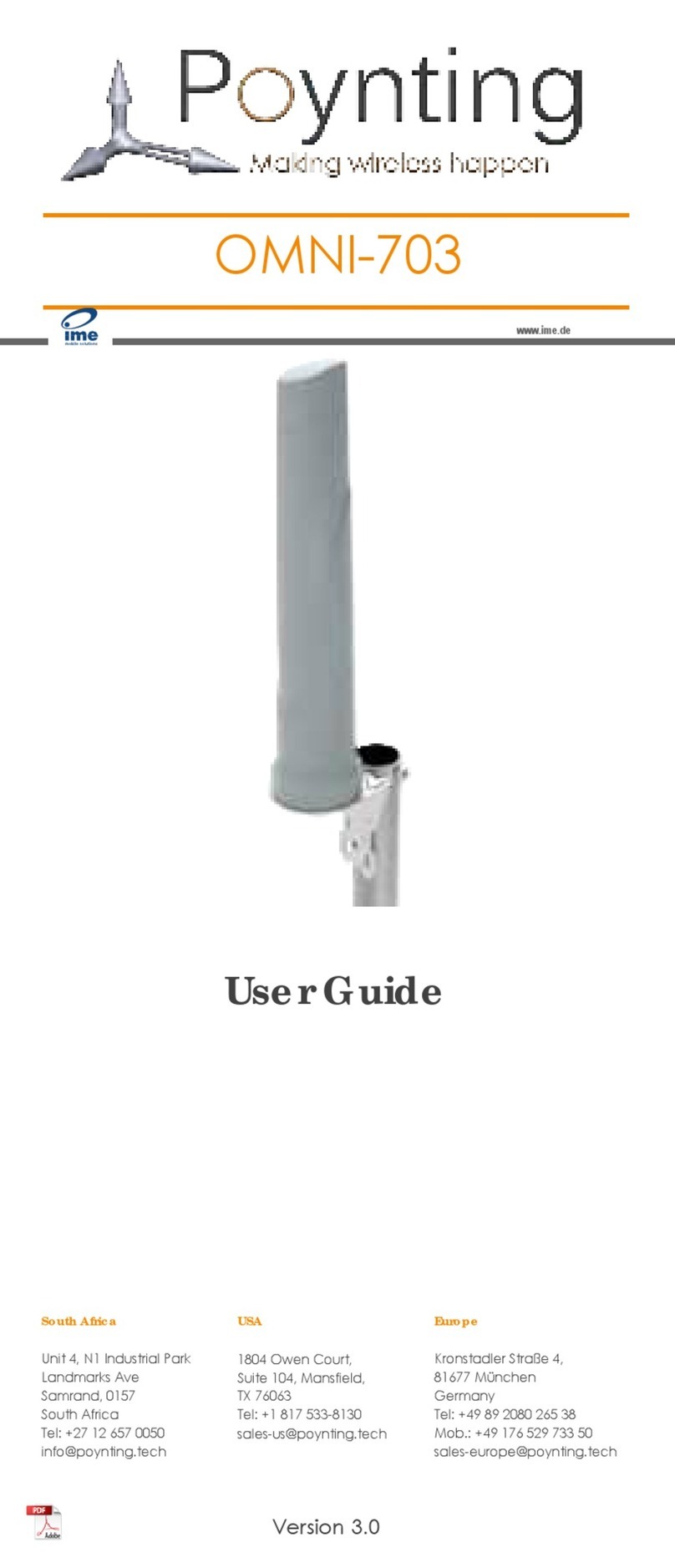Poynting OMNI-703 Operating manual Poynting OMNI-703 Operating manual