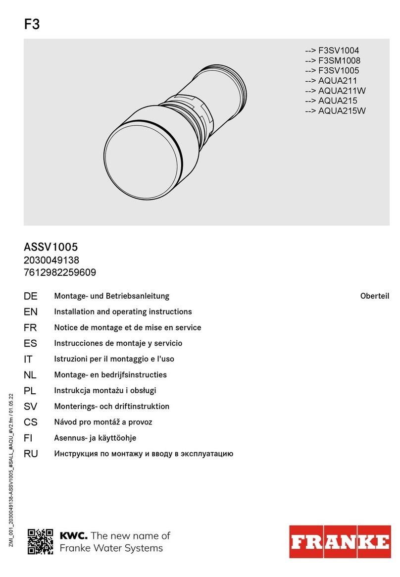 Franke F3 ASSV1005 User manual Franke F3 ASSV1005 User manual