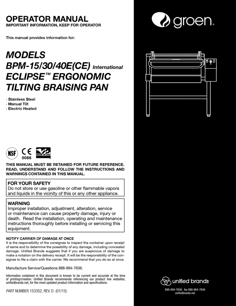 Unified Brands groen ECLIPSE BPM-15 Operator's manual Unified Brands groen ECLIPSE BPM-15 Operator's manual