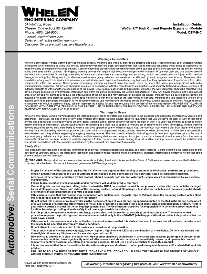 Whelen Engineering Company CenCom Core-R CEM4HC installation guide