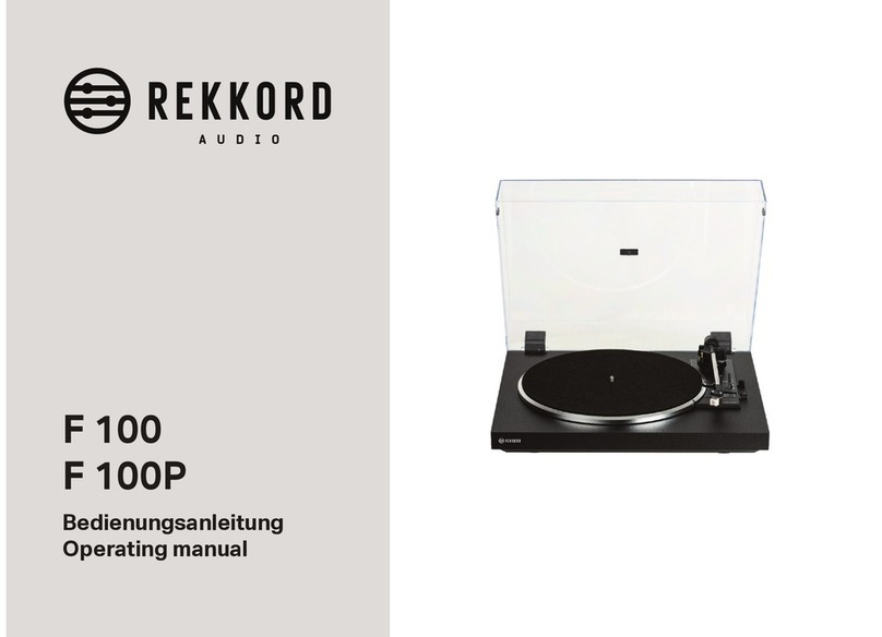 REKKORD AUDIO F 100 operating manual
