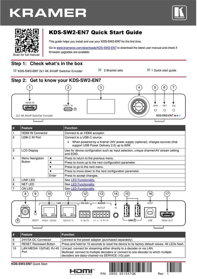 Kramer KDS-SW2-EN7 User manual Kramer KDS-SW2-EN7 User manual