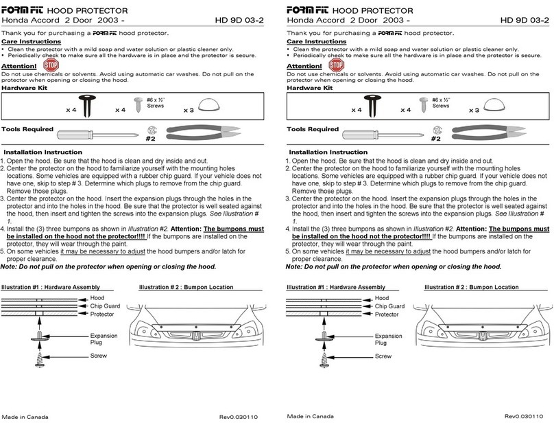 FormFit HD 9D 03-2 User manual