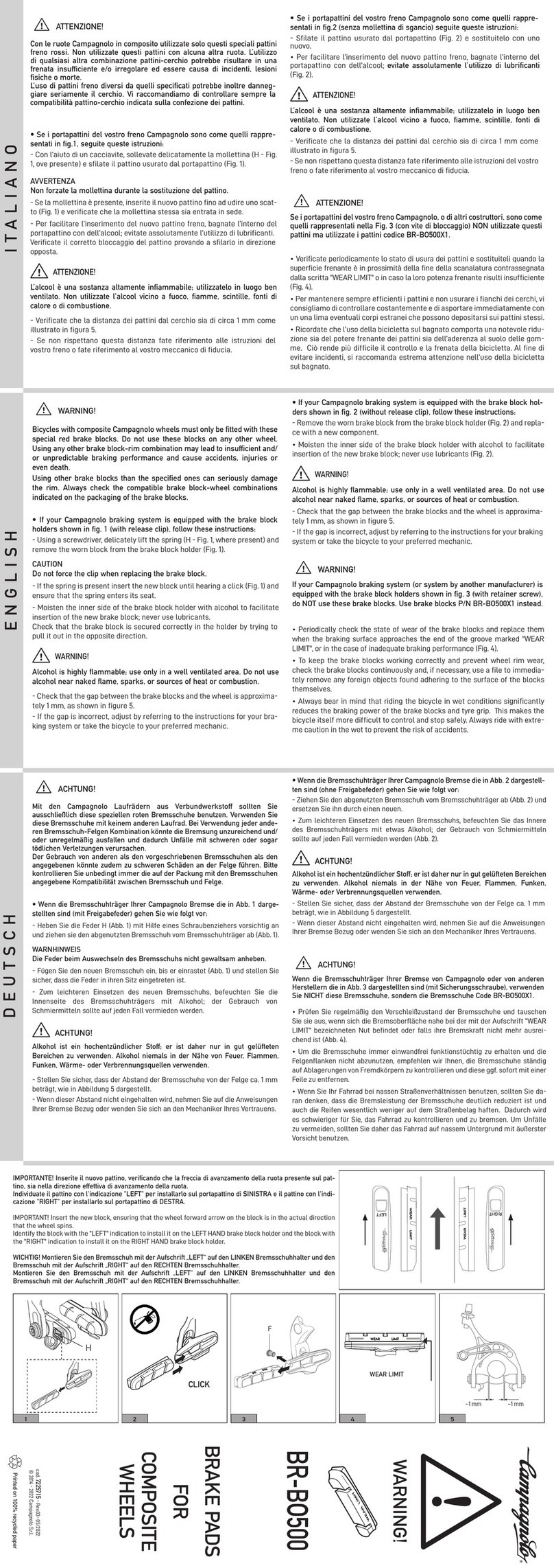 CAMPAGNOLO BR-BO500 User manual