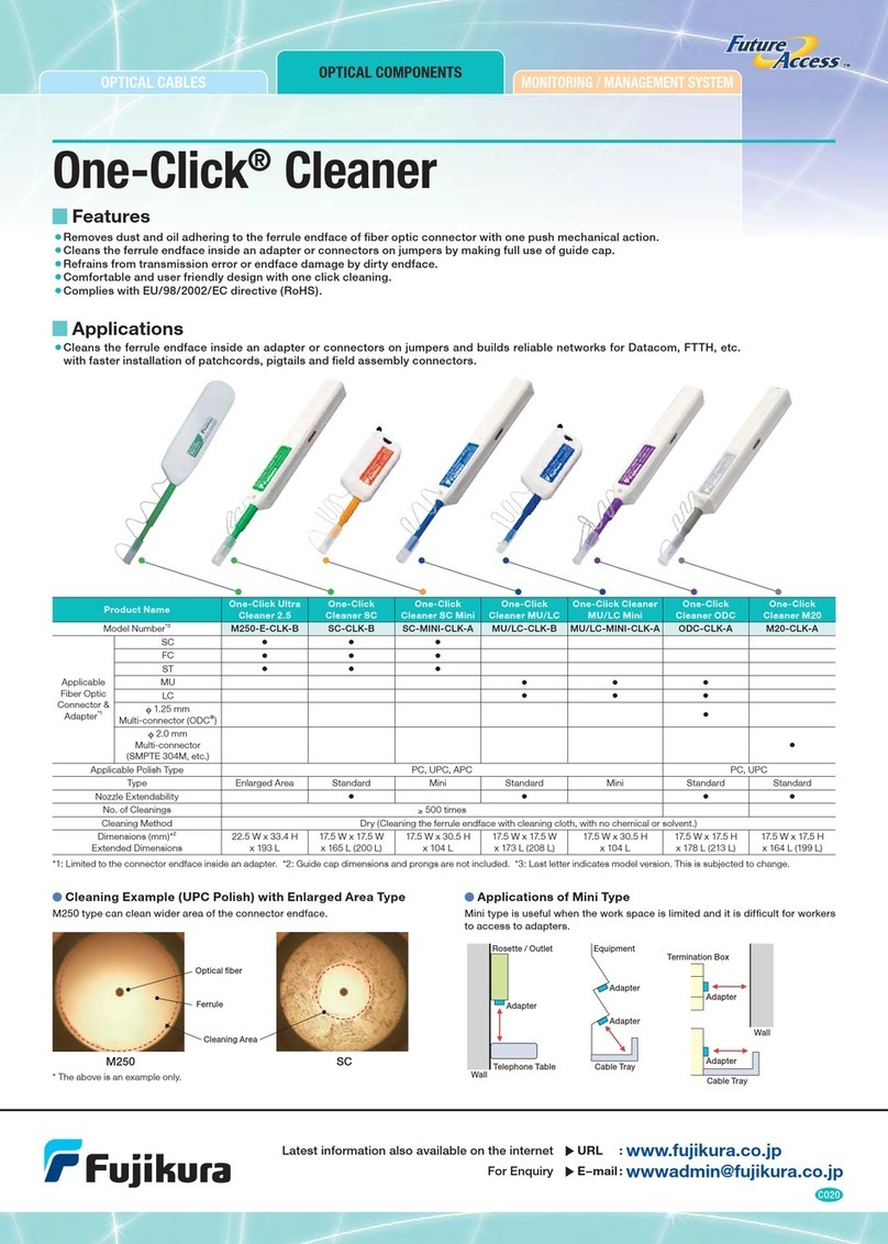 Fujikura Future Access One-Click Ultra Cleaner 2.5 User manual