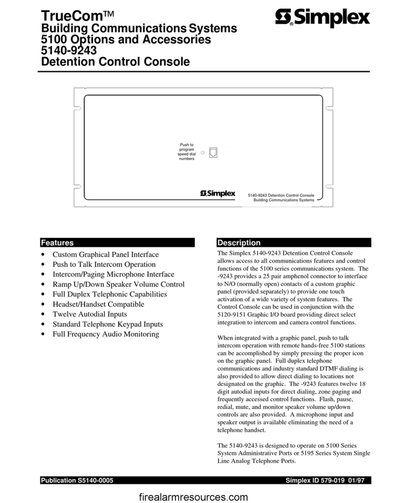 Simplex TrueCom 5140-9243 quick start guide