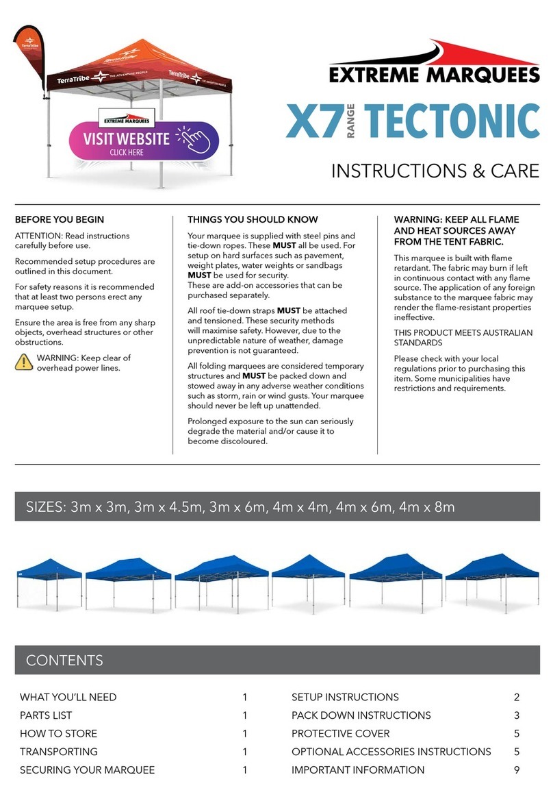 Extreme marquees X7 Tectonic Series Instructions & Care