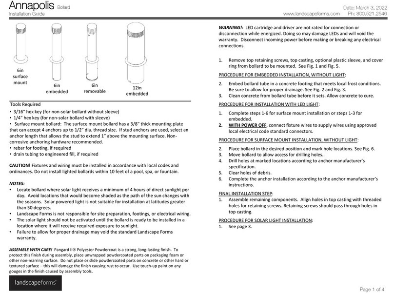 Landscape Forms Annapolis Bollard installation guide