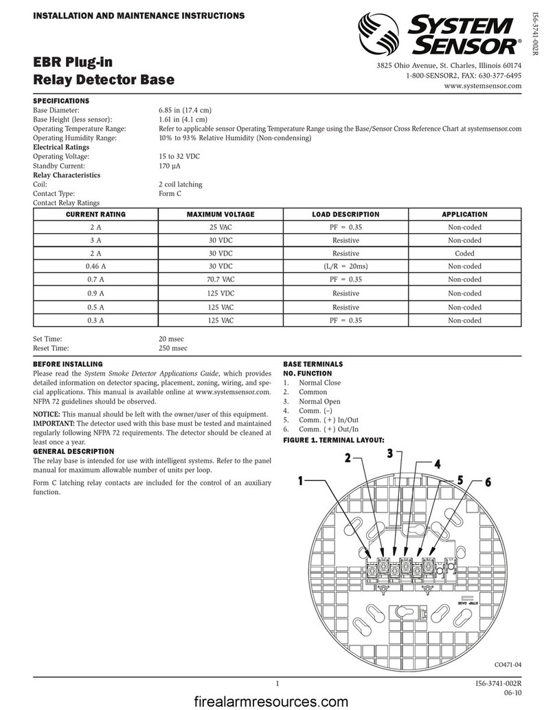 System Sensor EBR Installation and maintenance instructions System Sensor EBR Installation and maintenance instructions