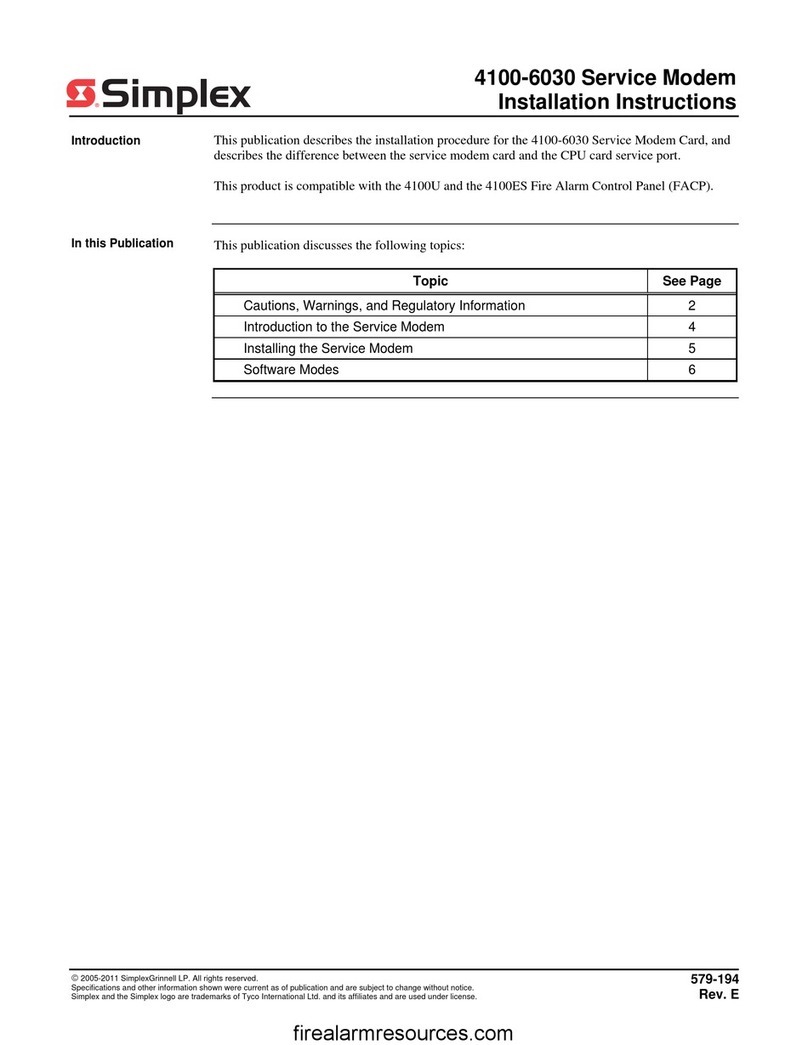 Simplex 4100-6030 installation instructions