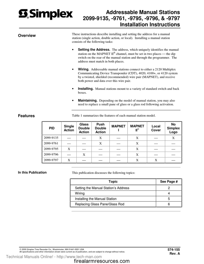 Simplex 2099-9135 installation instructions Simplex 2099-9135 installation instructions