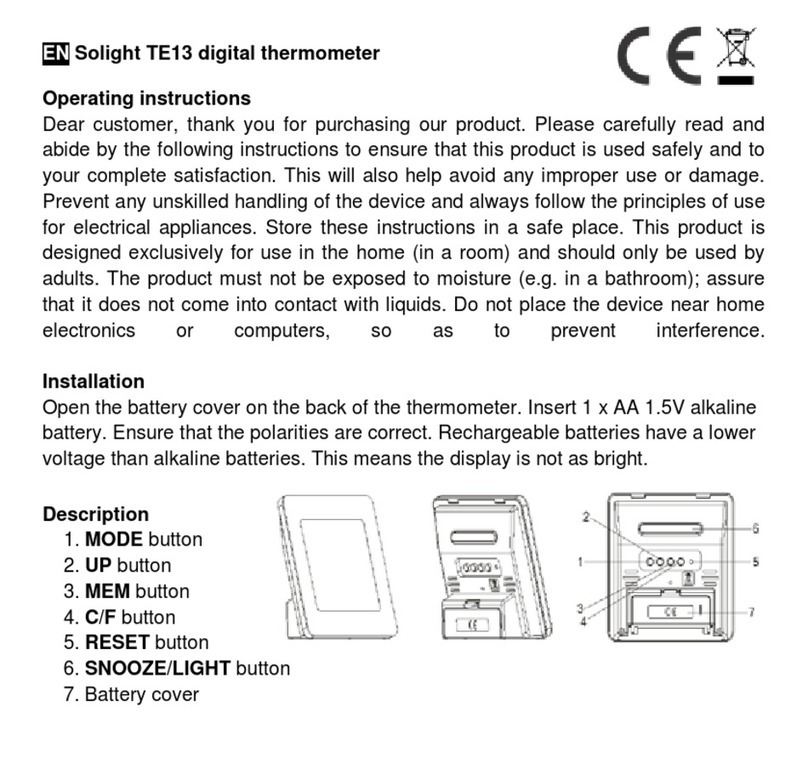 Solight TE13 operating instructions