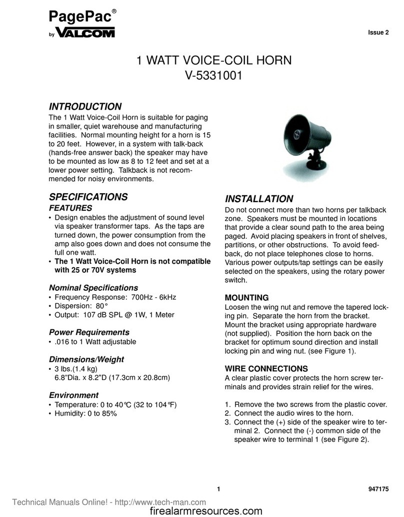 Valcom PagePac V-5331001 quick start guide