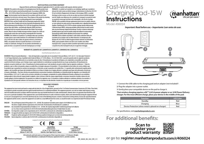 Manhattan 406024 User manual Manhattan 406024 User manual