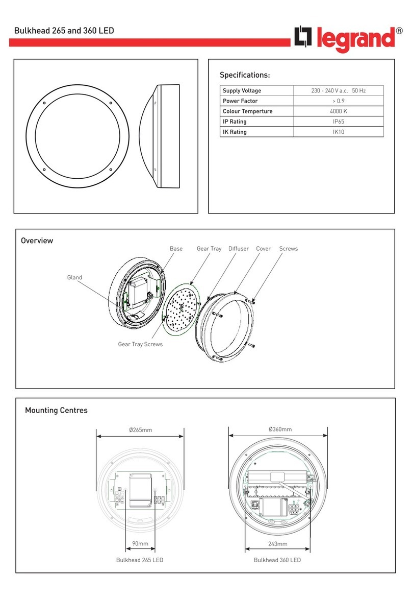 LEGRAND Bulkhead 265 LED User manual