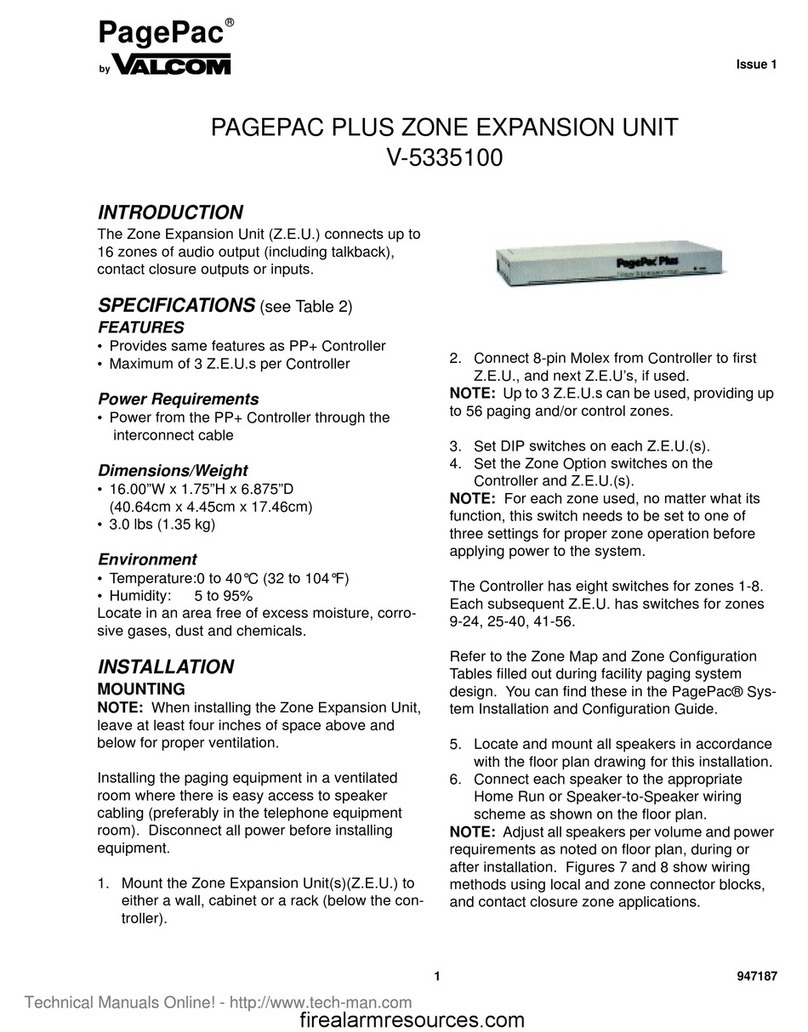 Valcom PagePac V-5335100 quick start guide