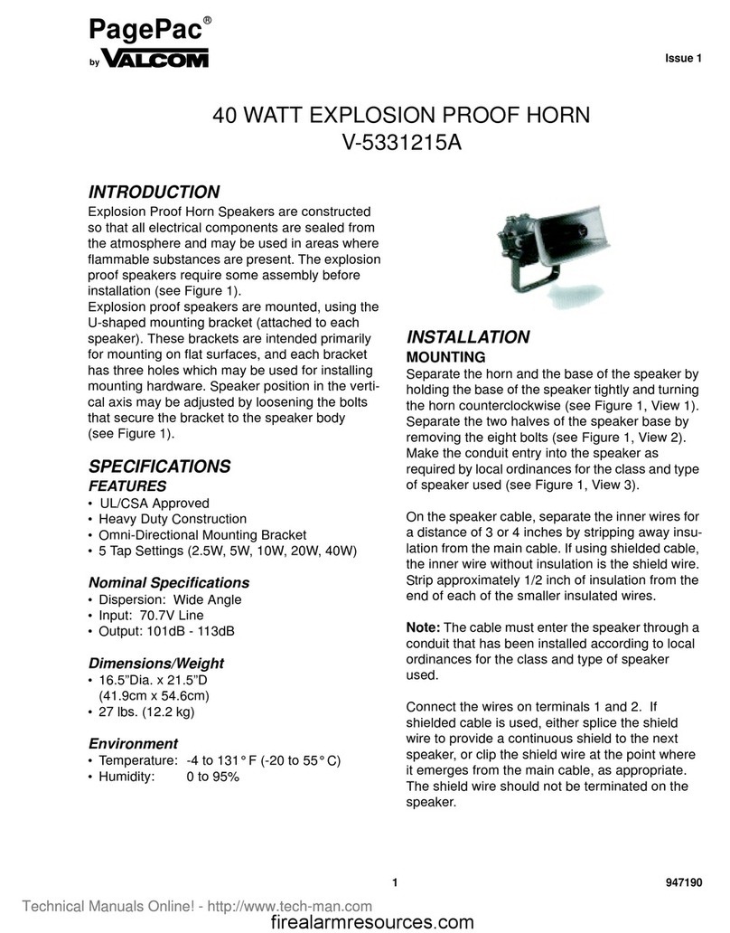 Valcom PagePac V-5331215A quick start guide