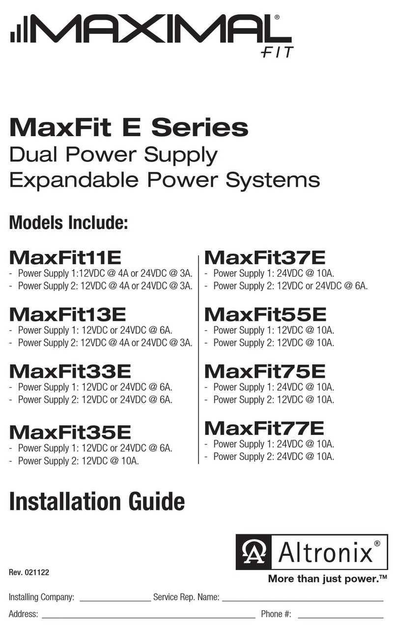 Altronix MAXIMAL FIT MaxFit E Series User manual Altronix MAXIMAL FIT MaxFit E Series User manual