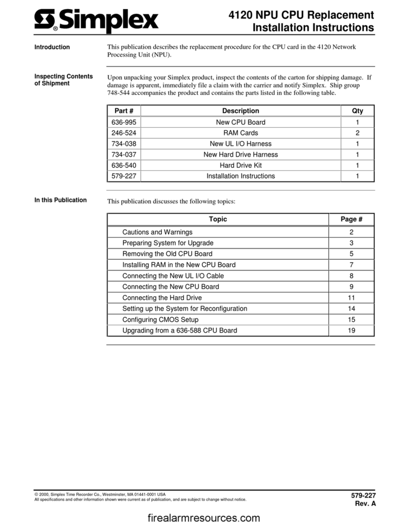 Simplex SafeLINC 4120 User manual