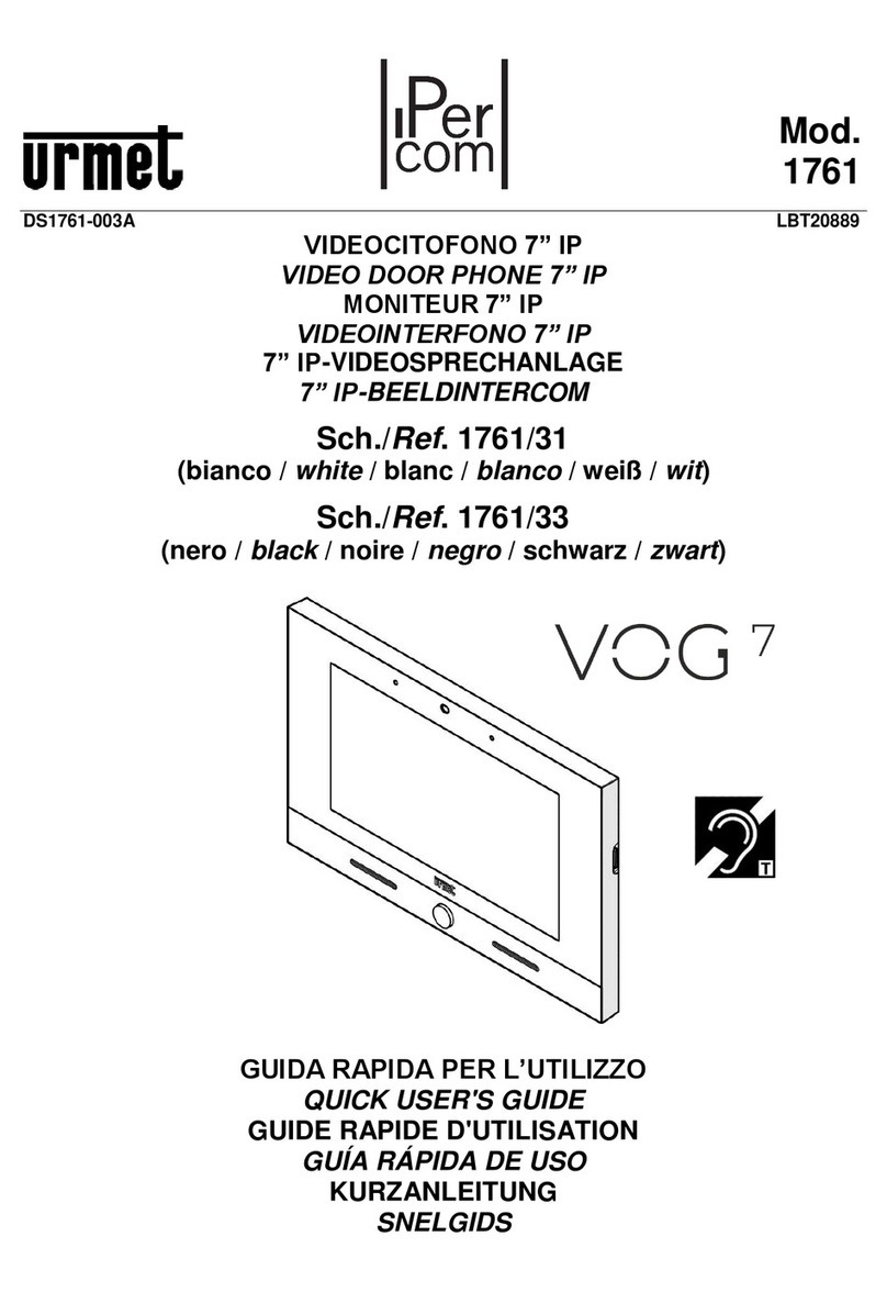 urmet domus IPercom VOG7 1761 Instruction manual
