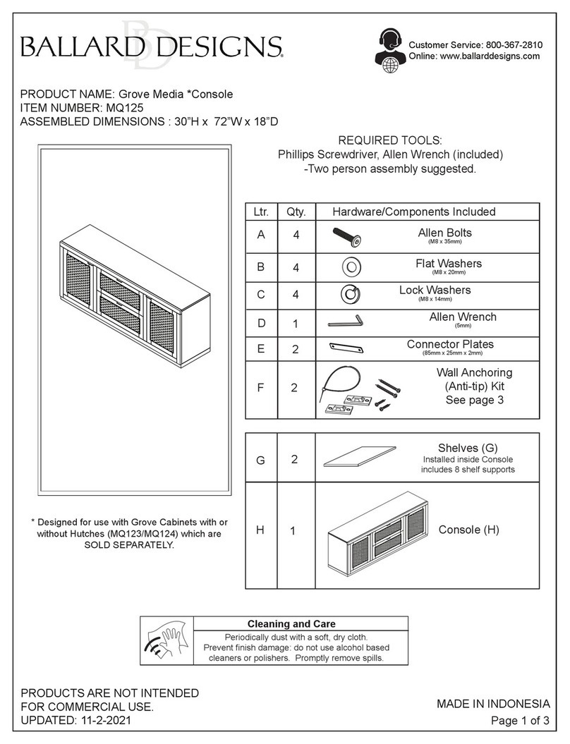 Ballard Designs Grove MQ125 User manual Ballard Designs Grove MQ125 User manual