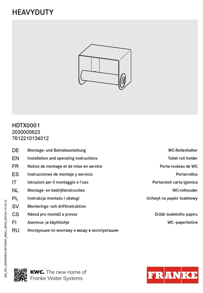 Franke HDTX0001 Installation and operating instructions