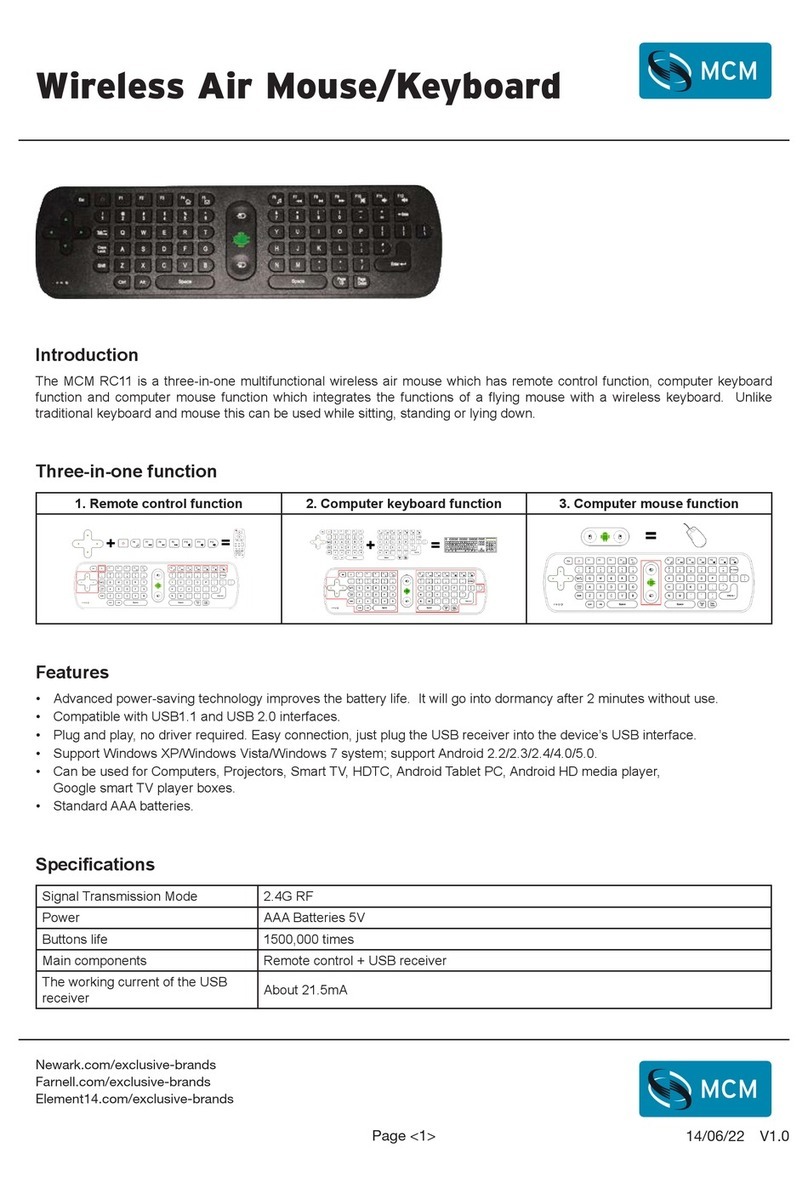 MCM Electronics RC11 User manual
