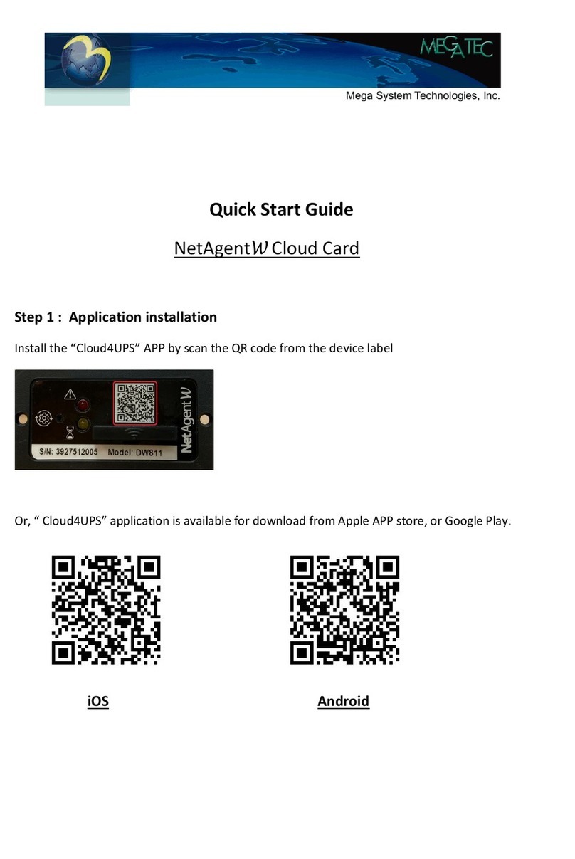 MegaTec NetAgentW DW811 quick start guide