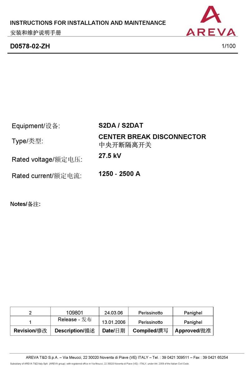 Areva S2DA Operating and maintenance manual