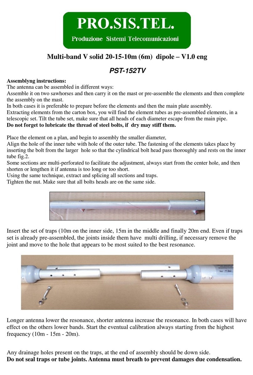 PRO.SIS.TEL. PST-152TV Assembly instructions
