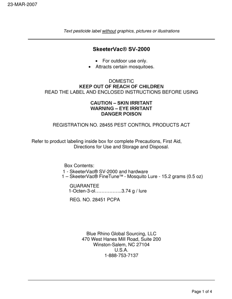 SkeeterVac SV-2000 User manual
