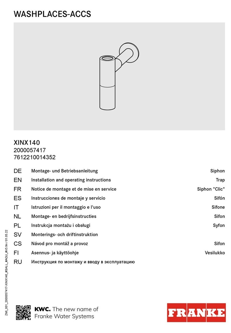 Franke XINX140 2000057417 Installation and operating instructions