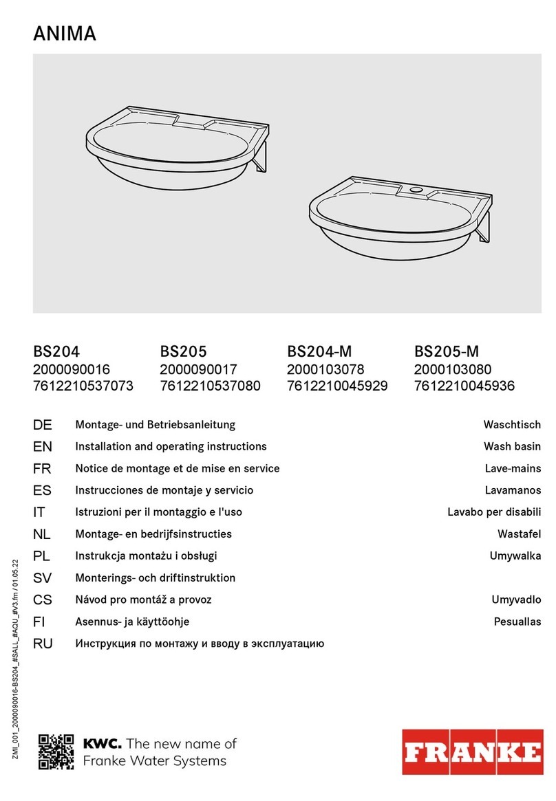 Franke ANIMA BS204 Installation and operating instructions Franke ANIMA BS204 Installation and operating instructions