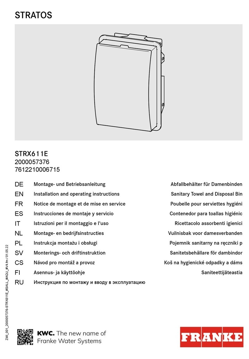 Franke STRATOS STRX611E User manual Franke STRATOS STRX611E User manual