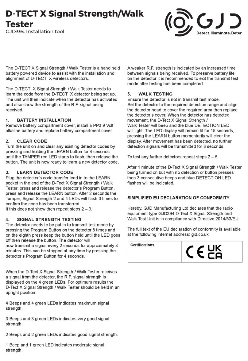 GJD D-TECT X GJD394 quick start guide