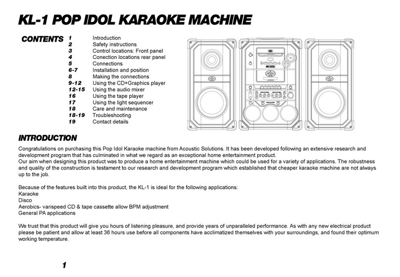 ACOUSTIC SOLUTIONS KL-1 POP IDOL user manual
