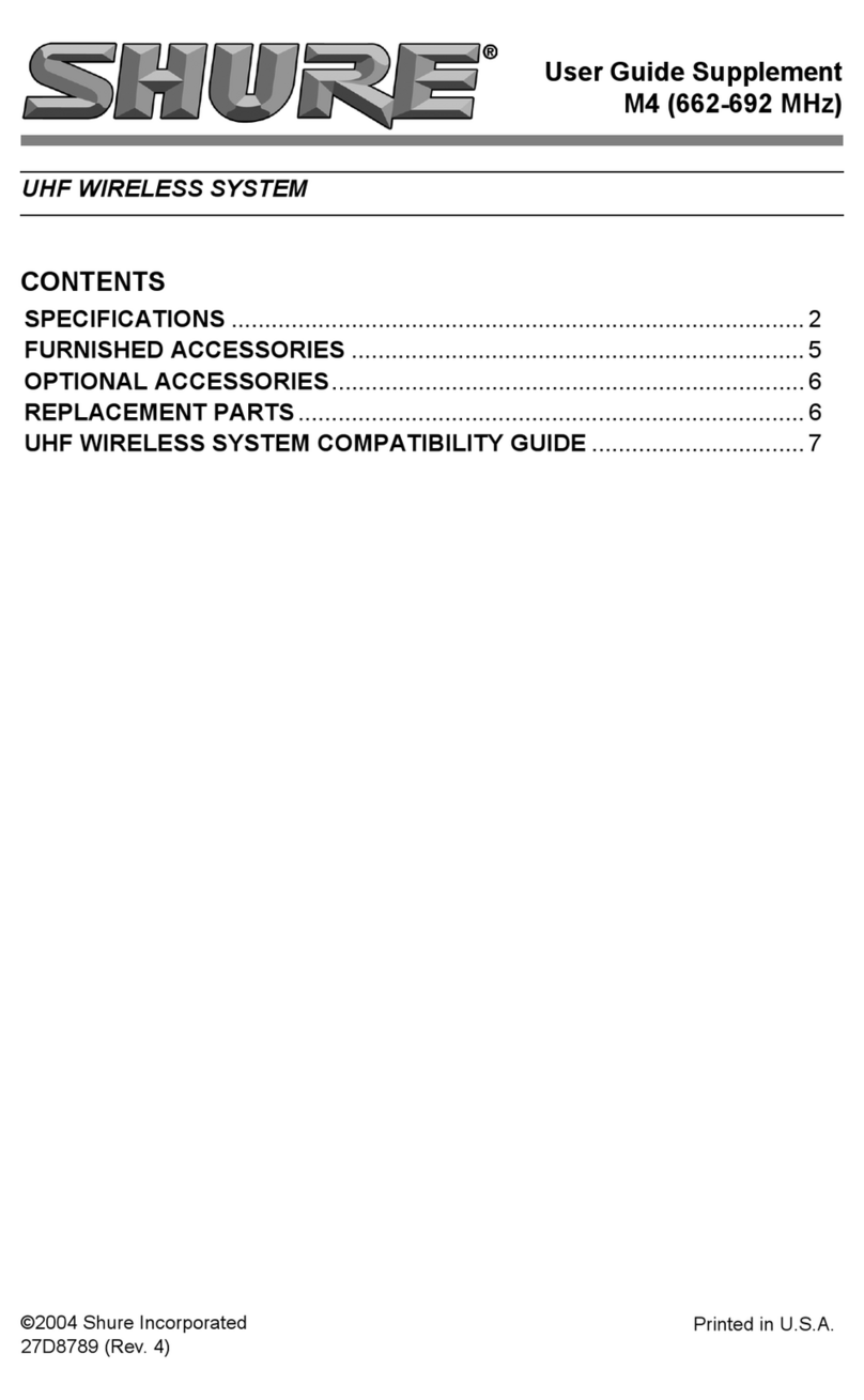 Shure M4 Owner's manual Shure M4 Owner's manual