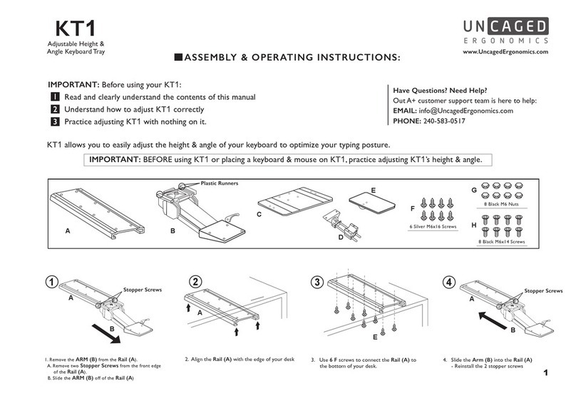 Uncaged Ergonomics KT1 Assembly and operating instructions
