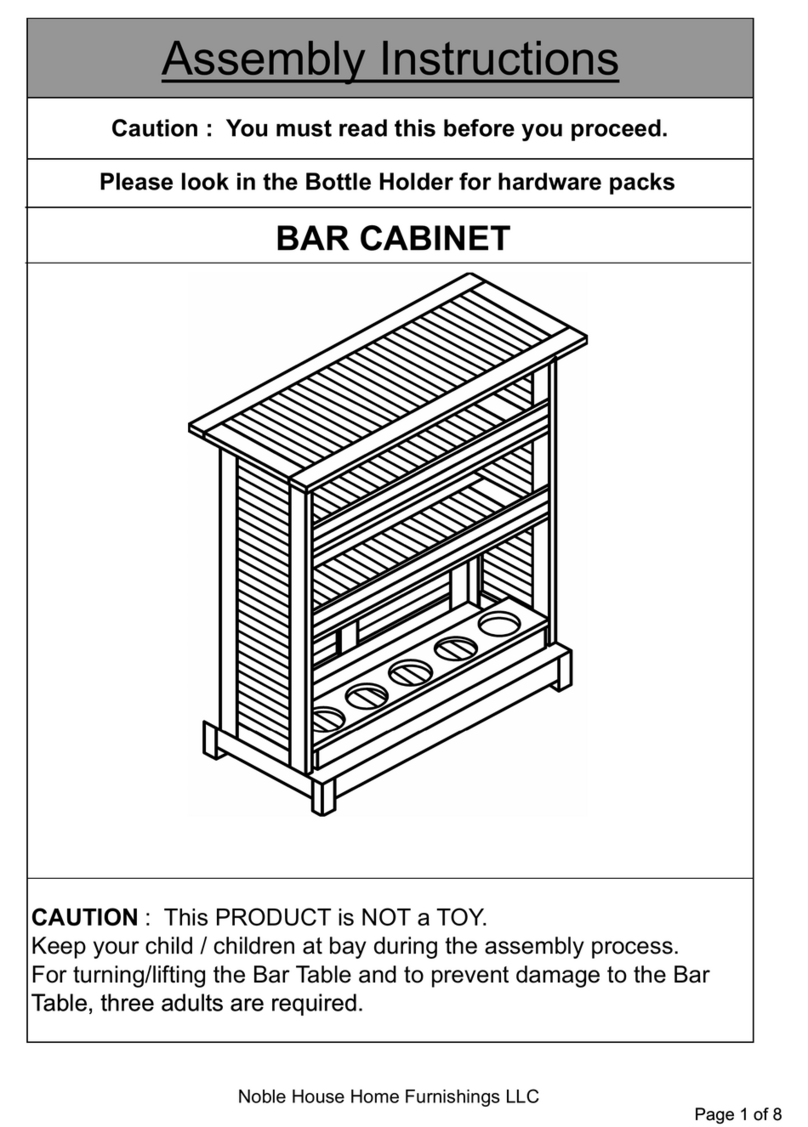 Noble House Home Furnishings BAR CABINET Assembly instructions Noble House Home Furnishings BAR CABINET Assembly instructions