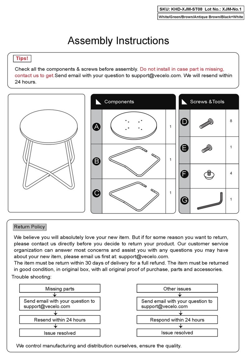 overstock KHD-XJM-ST08 Assembly instructions