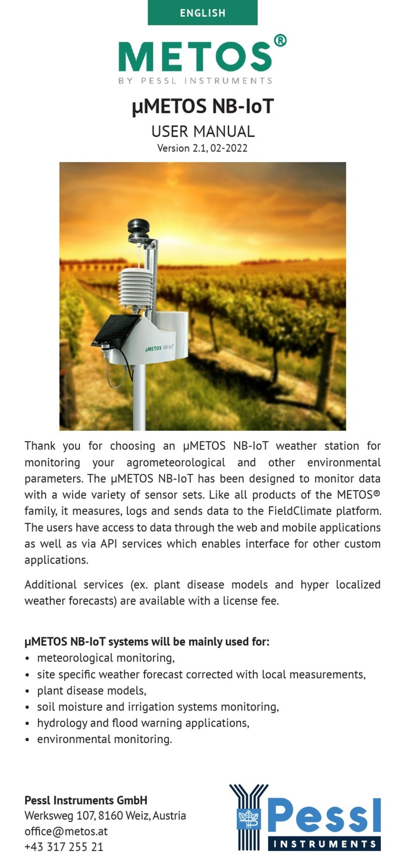 Pessl Instruments uMETOS NB-IoT User manual
